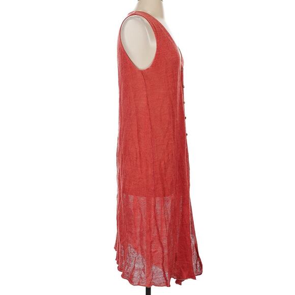 Cult Gaia Holly Linen Blend Tangerine Sleeveless Long Knit Top Cardigan Small - Picture 3 of 8